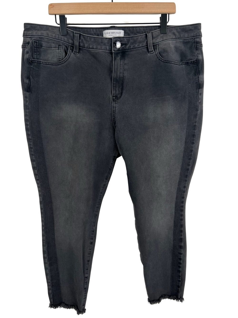 Lane Bryant Jeans Womens 20 High Rise Ultimate Stretch Skinny Black Side Stripe